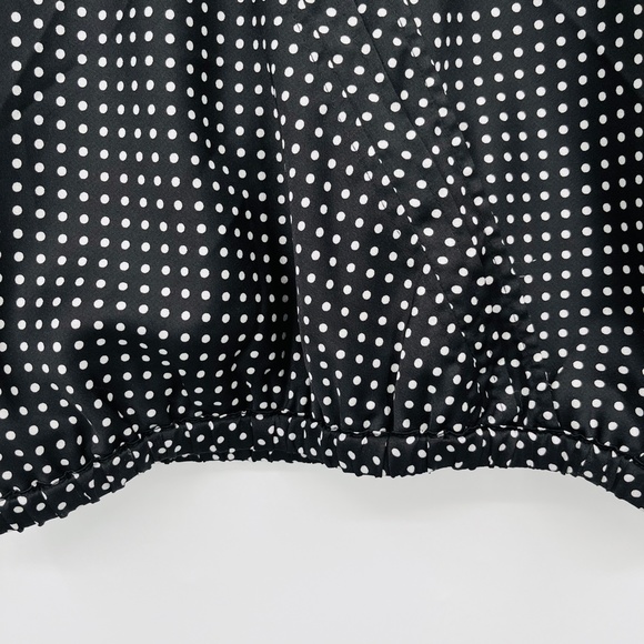 Urban Outfitters Satin Polka Dot Cropped Blouse, Size Small, Flounce - Picture 6 of 8